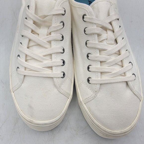 Seavees Monterey Sneaker Platform Womens 9 White Bleach Cotton Canvas Casual - Picture 10 of 13